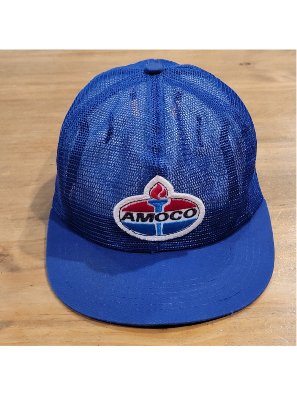 Vintage Amoco Trucker Hat Cap Snapback Oil Gas Station Full Mesh 80s 90s